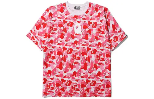 Bape Abc Camo College Tee Pink