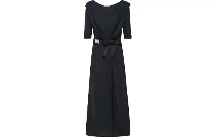 PRADA Short Sleeved Dress Women's Black