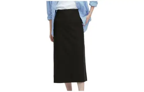UNIQLO Denim Long Skirts Women's Black Moderate Long Knitted Skirt