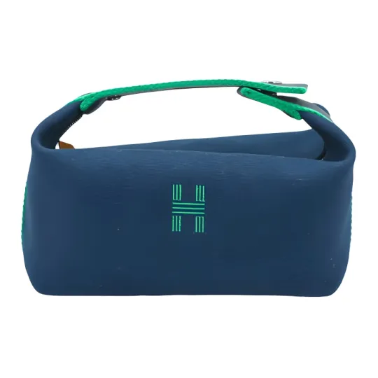 HERMES Bride a Brac Canvas Bag, Storage Bag, Toiletry Bag Small Men's Marine Blue