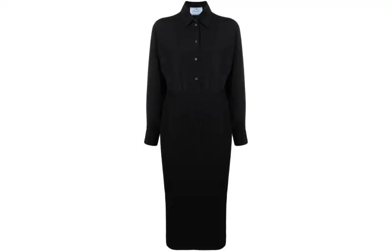 PRADA FW22 Long Sleeved Dress Women's Black