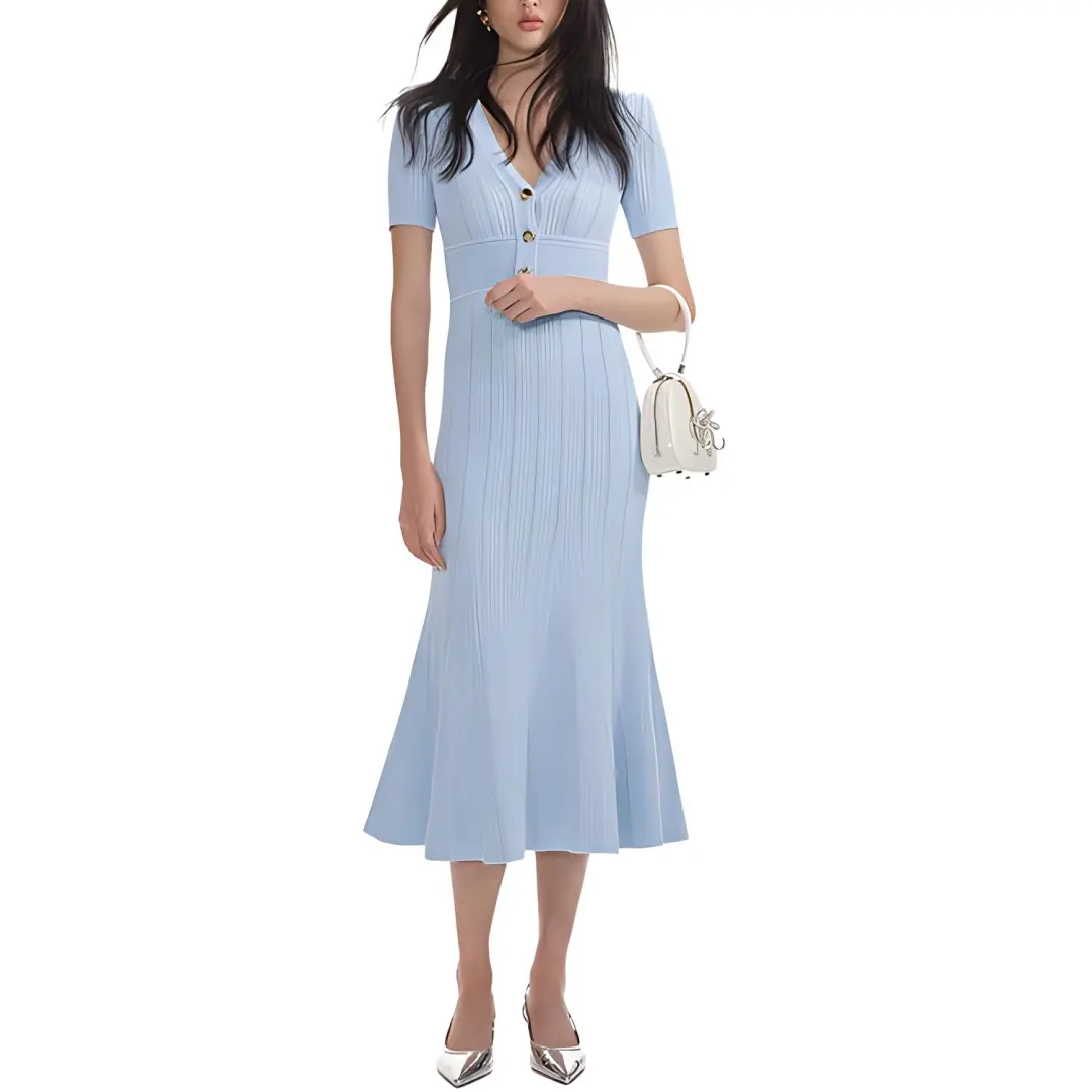 Self-portrait Pointelle Knitted Midi Dress