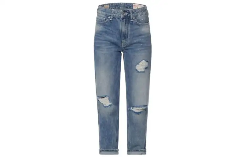 EVISU Jeans Women's Blue Moderate Ripped Pants