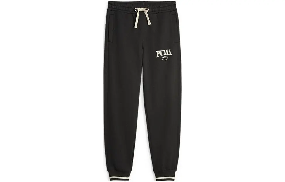 PUMA Knitted Sweatpants Women's Black Moderate Cuffed Pants