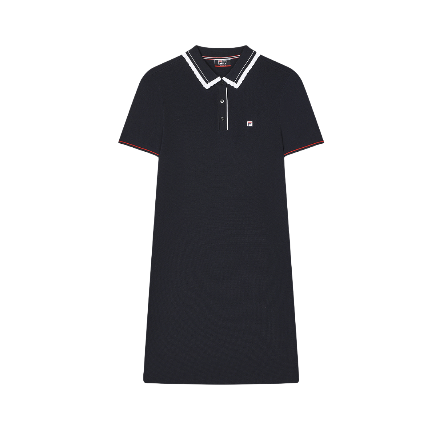 FILA Fila MODERN HERITAGE MODERN HERITAGE Series Fashionable Casual Simple Solid Color Lapel Short Sleeve Dress Women's Legend Blue