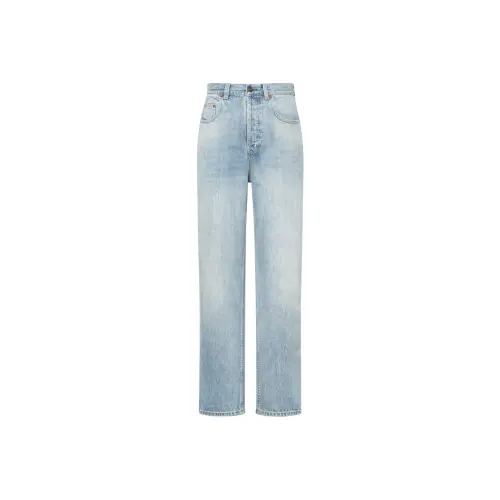 GUCCI Jeans Women's Light Blue Moderate Straight Fit Pants