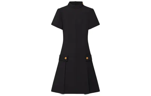 LOUIS VUITTON Short Sleeved Dress Women's Black