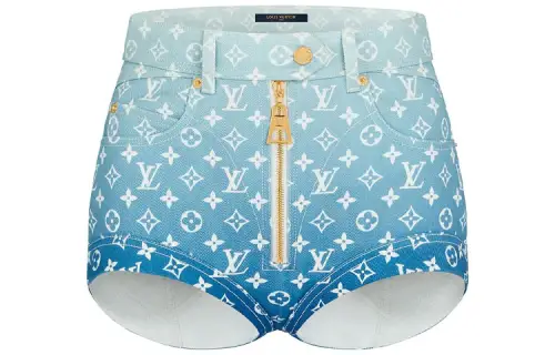 LOUIS VUITTON Blue Lagoon Monogram Casual Shorts Women's Blue