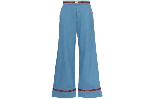 【Previous Season】Web trim wide-leg jeans