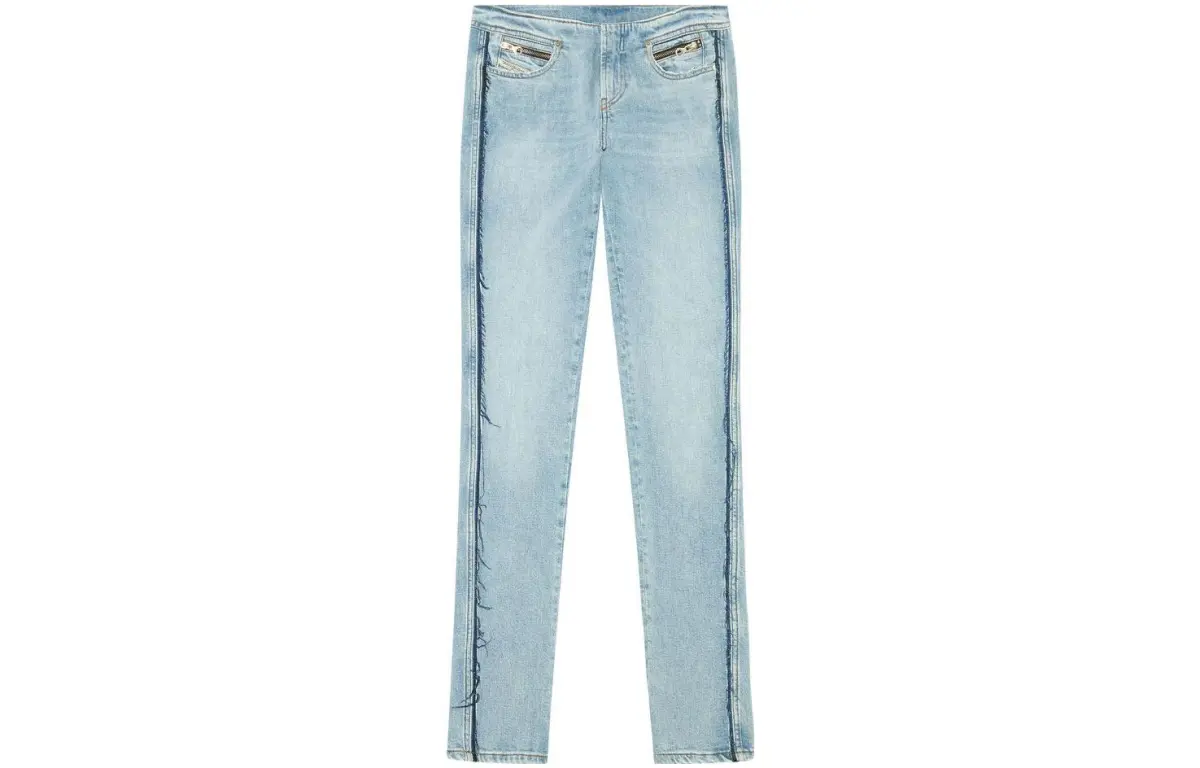 DIESEL Rehab Denim Jeans Women's Light Blue Moderate Straight Fit Pants