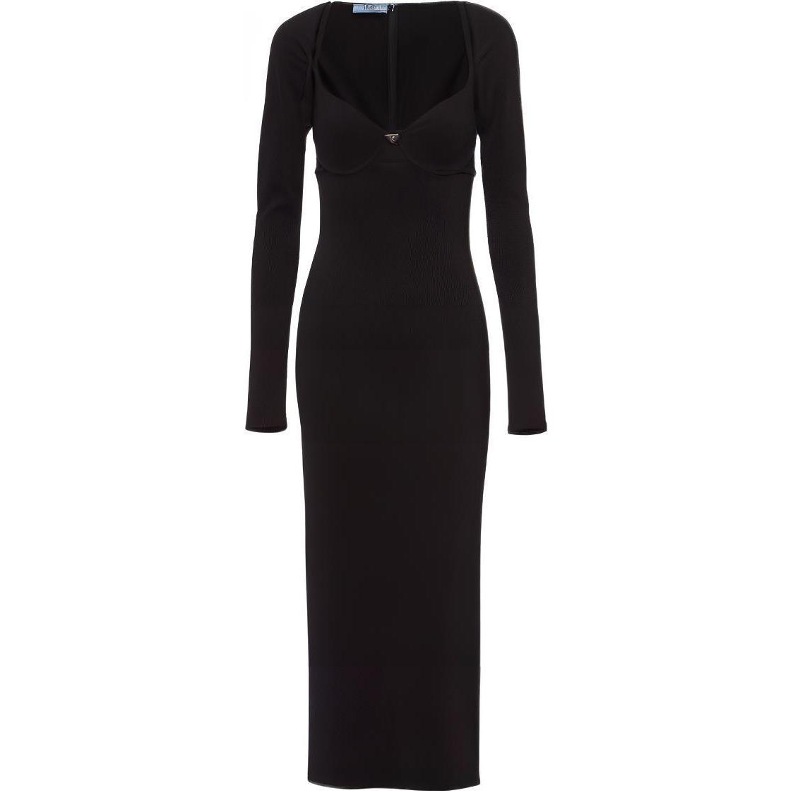 【Previous Season】logo-plaque stretch-jersey midi dress