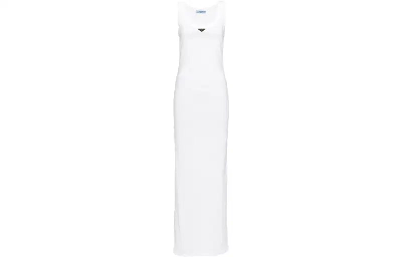 PRADA SS23 Sleeveless Dress Women's White