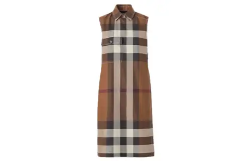 Burberry Sleeveless Dress Women's Dark Birch Brown