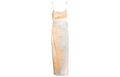 OFF-WHITE Tie-dye Draped Slip Dress