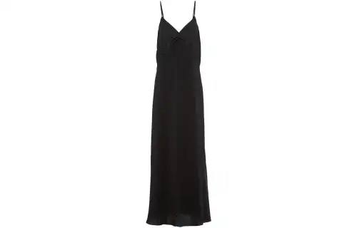 MIU MIU Slip Dresses Women's Black V Neck Moderate Long