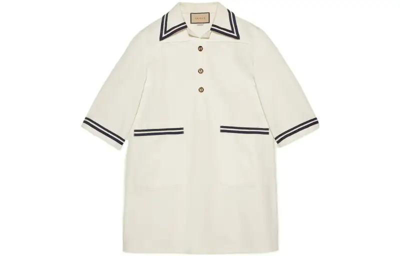 GUCCI Pre Owned 2000s Sailor collar Cotton Dress