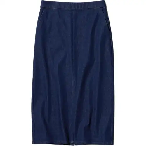UNIQLO Denim Long Skirt Women's Navy Blue