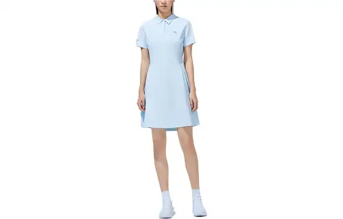 Anta Sports Life Collection Short Sleeved Dress Women's Keling Blue