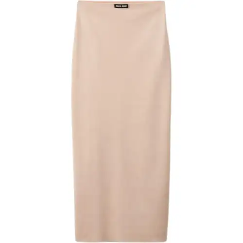 MIU MIU FW22 Knit Long Skirt Women's Beige