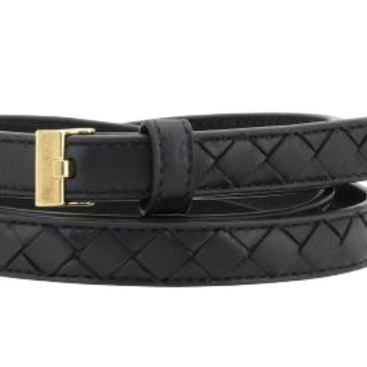 Женский ремень Bottega Veneta 1.5cm (черный) — фото 3