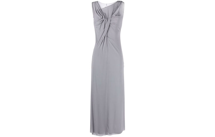 Maison Margiela Sleeveless Dresses Women's Gray Asymmetrical Collar