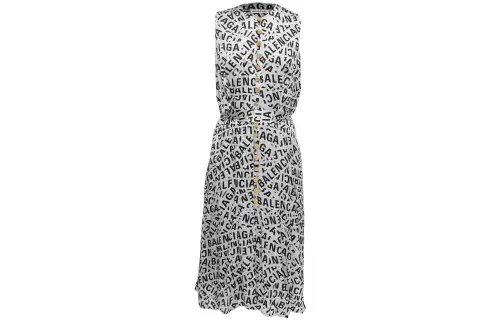 Balenciaga logo-print midi dress