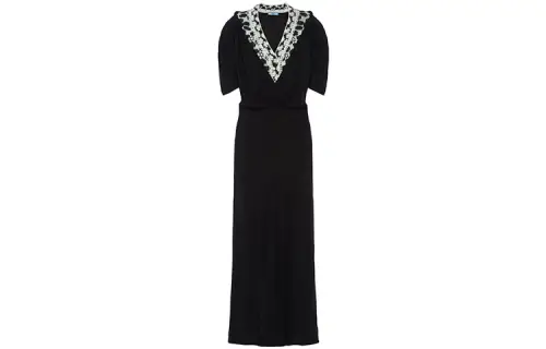 PRADA Short Sleeved Dresses Women's Black V Neck Moderate