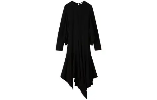 LOEWE Long Sleeved Dresses Women's Black Crew Neck Moderate Long