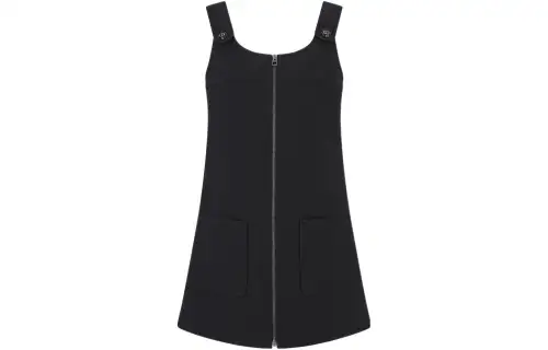 DIOR Quarterly New Products Sleeveless Dresses Women's Black Crew Neck Moderate Short