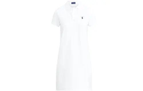 Polo Ralph Lauren Pony, dress with sleeves sleevless, with embroidery, with your logo imprint, print, polo collar, loose straight fit