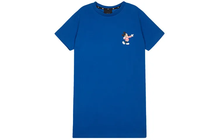 MLB X Disney MLB X Disney Short-Sleeved Dresses Women's Blue Crew Neck Moderate Short