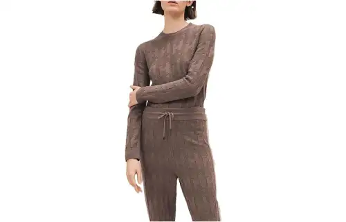 HERMES Knitted Sweatpants Women's Umber Moderate Other