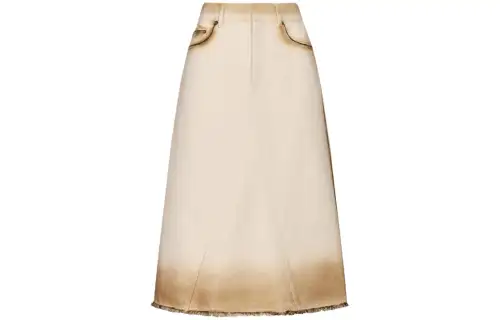 DIOR SS24 Denim Long Skirt Women's White