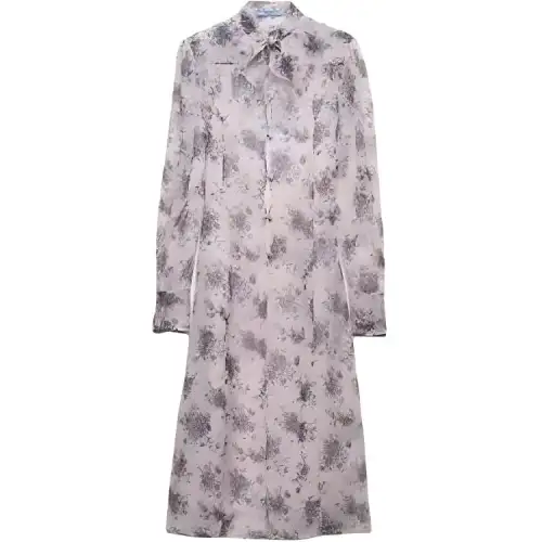 PRADA Floral print Chiffon Midi Dress