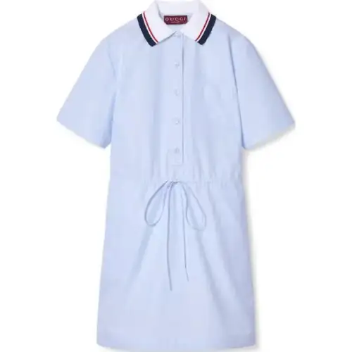 GUCCI SS24 Short Sleeved Dress Women's Blue