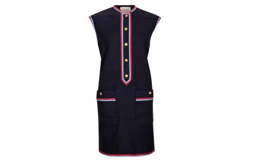 GUCCI Sleeveless Dresses Women's Black Crew Neck Moderate Short