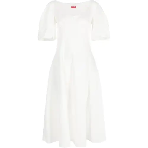 KENZO Short Sleeved Flared Midi Dress