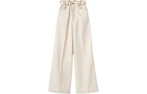 MIU MIU Jeans Women's Beige Moderate Straight Fit Pants