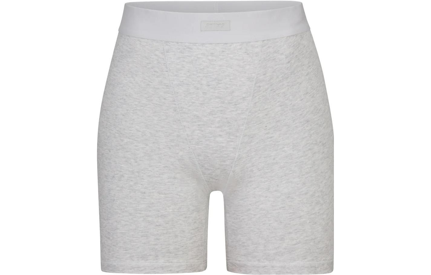 Skims Boyfriend Boxer Light Heather Solid Color Casual Shorts Women's Grey/Light Heather Gray