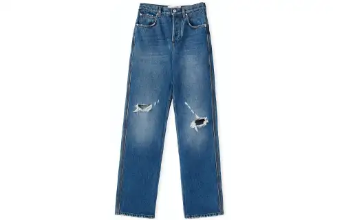 LOEWE Jeans Women's Blue Moderate Straight Fit Pants