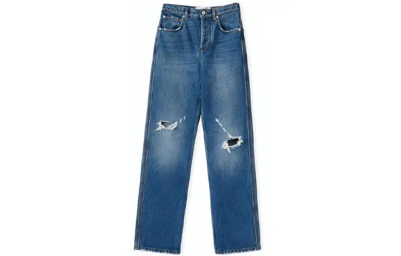 LOEWE Jeans Women's Blue Moderate Straight Fit Pants