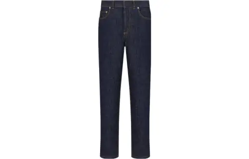 DIOR Quarterly New Products Jeans Women's Dark Blue Moderate Straight Fit Pants