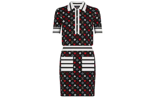LOUIS VUITTON Knitted Fabric Dress Women's Black