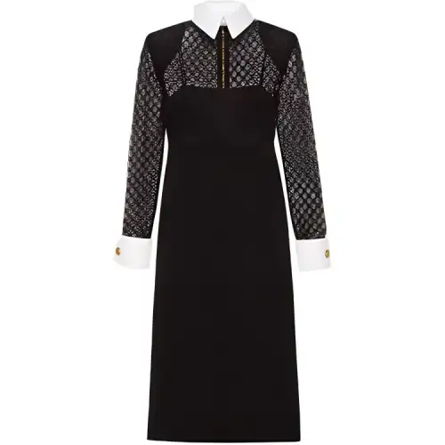 GUCCI Monogram Embroidered Tulle Midi Dress