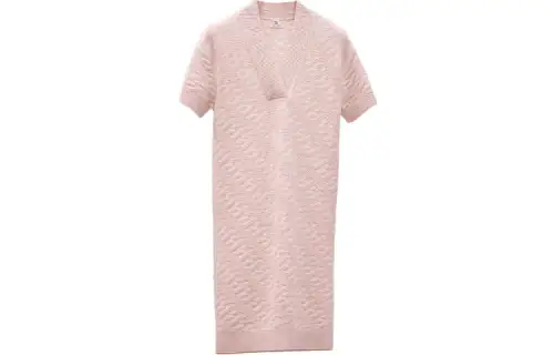 HERMES Short Sleeved Dress Women's Pink