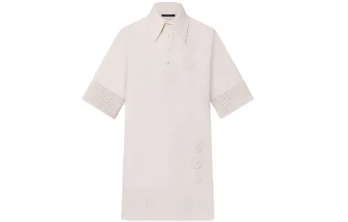 LOUIS VUITTON New Quarterly Products Of LV Short Sleeved Dresses Women's Pink Square Collar Moderate