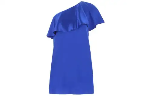 SAINT LAURENT One Shoulder Straight Hem Mini Dress
