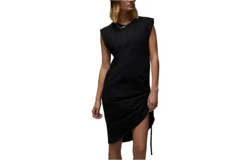 Jordan Sleeveless Dresses Women's Black Crew Neck Moderate Mid Length