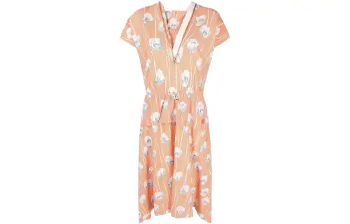 【Previous Season】graphic-floral print gingham midi dress