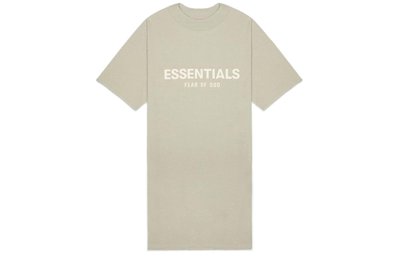 Женское платье-футболка Fear of God Essentials SS22 T-Shirt Dress Sea Foam (серо-зеленое)